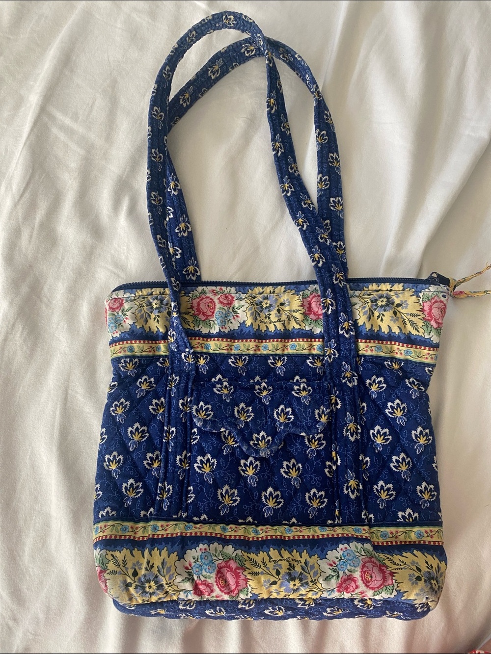 Vera Bradley Floral Quilted Navy Tote Bag